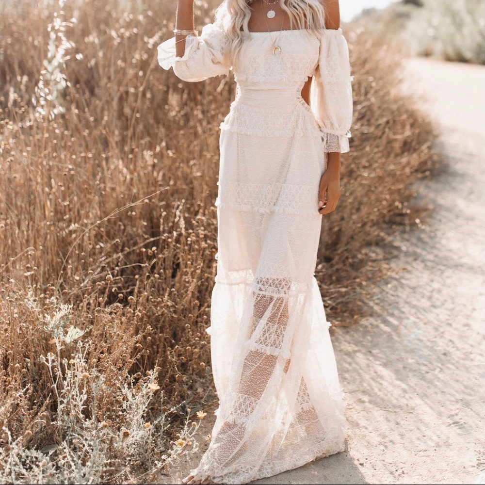 Boho White Maxi Dress